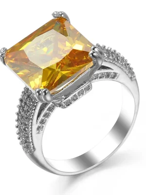 Citrine Square Ring with Bracelet